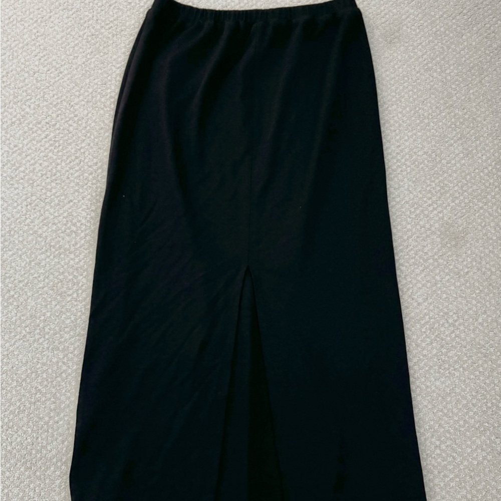 Karen Kane 0X Elegant Black Maxi Skirt With Slit - Picture 2 of 4